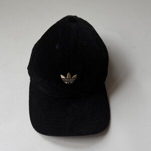Adidas Velvet Black Hat with Gold Emblem